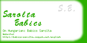 sarolta babics business card